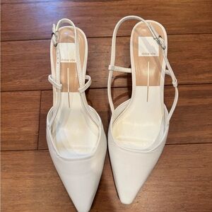Dolce Vita White Slingback “Odela” Heels with Adjustable Strap